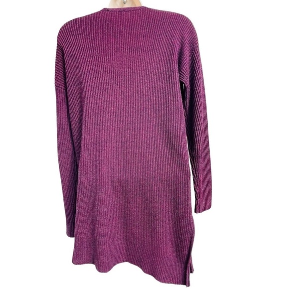 WRAP London Wool Pullover V-Neck Sweater Knit Asymmetrical Hem size 2 xsm - Picture 3 of 7